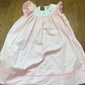 Pink bunny smocked dress